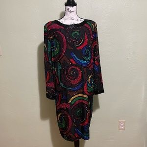 Oleg Cassini Vintage Black Tie Dress